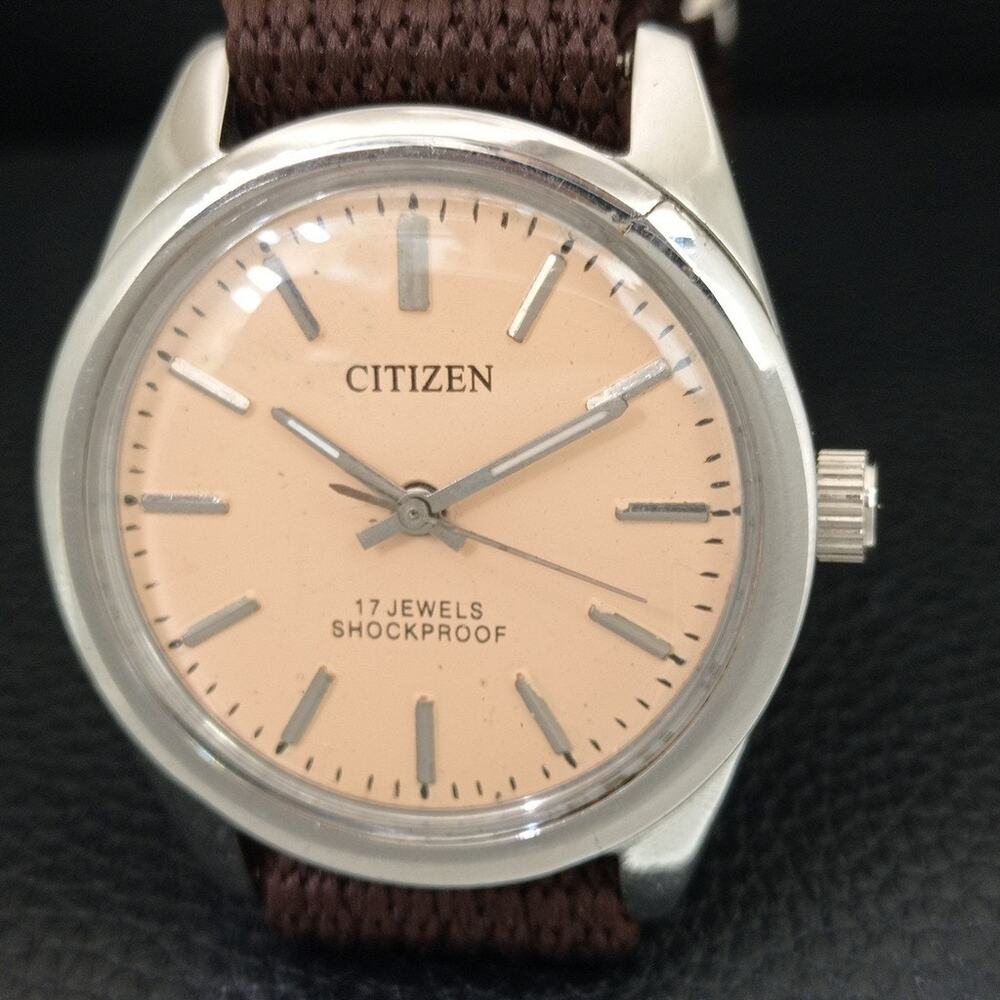 Vintage 1971 Citizen Manual Mens Silver Watch & Orange accents - Picture 3 of 9